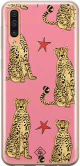 Casimoda Samsung Galaxy A50/A30s siliconen hoesje - The pink leopard Roze
