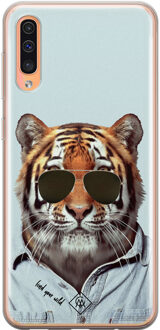 Casimoda Samsung Galaxy A50/A30s siliconen hoesje - Tijger wild Blauw