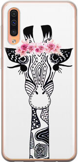 Casimoda Samsung Galaxy A50/A30s siliconen telefoonhoesje - Giraffe Zwart, Wit