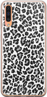 Casimoda Samsung Galaxy A50/A30s siliconen telefoonhoesje - Luipaard grijs Grijs/zilverkleurig