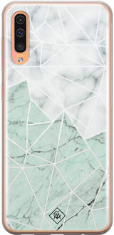 Casimoda Samsung Galaxy A50/A30s siliconen telefoonhoesje - Marmer mint mix