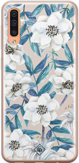 Casimoda Samsung Galaxy A50/A30s siliconen telefoonhoesje - Touch of flowers Blauw