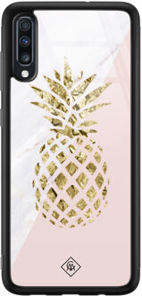 Casimoda Samsung Galaxy A50 glazen hardcase - Ananas Roze