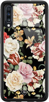 Casimoda Samsung Galaxy A50 glazen hardcase - Flowerpower Multi