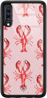 Casimoda Samsung Galaxy A50 glazen hardcase - Lobster all the way Roze