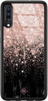 Casimoda Samsung Galaxy A50 glazen hardcase - Marmer twist Grijs/zilverkleurig