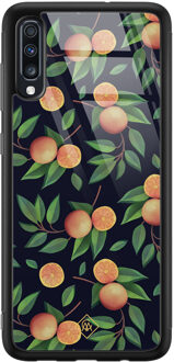 Casimoda Samsung Galaxy A50 glazen hardcase - Orange lemonade Multi