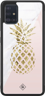 Casimoda Samsung Galaxy A51 glazen hardcase - Ananas Roze