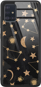 Casimoda Samsung Galaxy A51 glazen hardcase - Counting the stars Goudkleurig