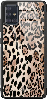 Casimoda Samsung Galaxy A51 glazen hardcase - Golden wildcat Goudkleurig