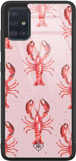 Casimoda Samsung Galaxy A51 glazen hardcase - Lobster all the way Roze
