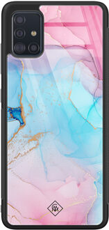 Casimoda Samsung Galaxy A51 glazen hardcase - Marble colorbomb Multi
