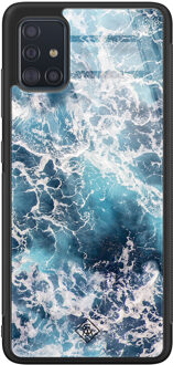 Casimoda Samsung Galaxy A51 glazen hardcase - Oceaan Blauw
