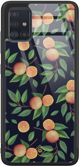 Casimoda Samsung Galaxy A51 glazen hardcase - Orange lemonade Multi