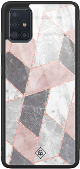 Casimoda Samsung Galaxy A51 glazen hardcase - Stone grid Multi