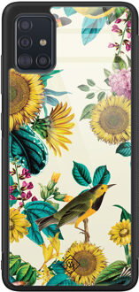 Casimoda Samsung Galaxy A51 glazen hardcase - Sunflowers Multi