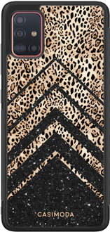 Casimoda Samsung Galaxy A51 hoesje - Chevron luipaard Bruin/beige