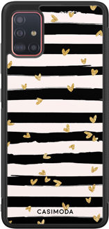 Casimoda Samsung Galaxy A51 hoesje - Hart streepjes Zwart