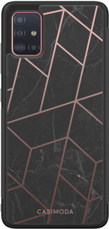 Casimoda Samsung Galaxy A51 hoesje - Marble grid Grijs/zilverkleurig