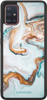 Casimoda Samsung Galaxy A51 hoesje - Marmer blauw goud Blauw, Goudkleurig