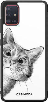 Casimoda Samsung Galaxy A51 hoesje - Peekaboo Zwart, Wit