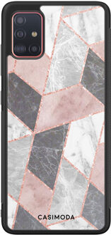Casimoda Samsung Galaxy A51 hoesje - Stone grid Roze