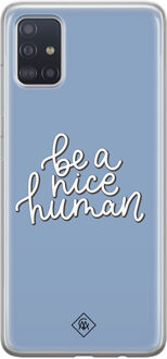 Casimoda Samsung Galaxy A51 siliconen hoesje - Be a nice human Paars