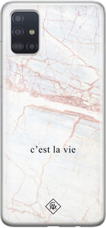 Casimoda Samsung Galaxy A51 siliconen hoesje - C'est la vie Bruin/beige