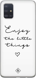 Casimoda Samsung Galaxy A51 siliconen hoesje - Enjoy life Wit