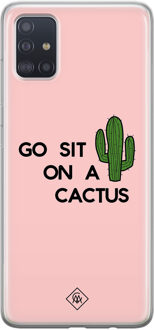 Casimoda Samsung Galaxy A51 siliconen hoesje - Go sit on a cactus Roze
