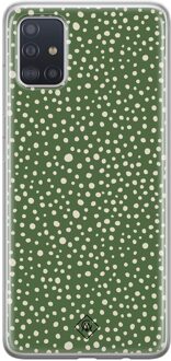 Casimoda Samsung Galaxy A51 siliconen hoesje - Green dots Groen