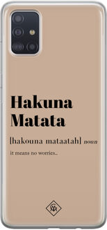 Casimoda Samsung Galaxy A51 siliconen hoesje - Hakuna matata Bruin/beige