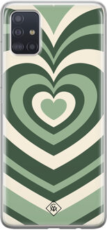 Casimoda Samsung Galaxy A51 siliconen hoesje - Hart swirl groen