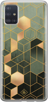 Casimoda Samsung Galaxy A51 siliconen hoesje - Kubus groen
