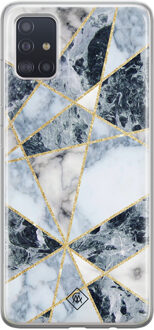 Casimoda Samsung Galaxy A51 siliconen hoesje - Marmer blauw
