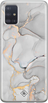 Casimoda Samsung Galaxy A51 siliconen hoesje - Marmer grijs Grijs/zilverkleurig