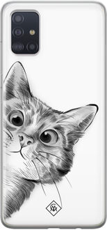 Casimoda Samsung Galaxy A51 siliconen hoesje - Peekaboo Wit