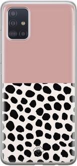 Casimoda Samsung Galaxy A51 siliconen hoesje - Pink dots Roze