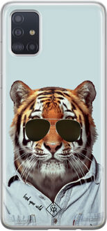 Casimoda Samsung Galaxy A51 siliconen hoesje - Tijger wild Blauw