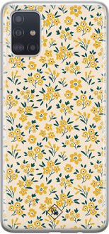 Casimoda Samsung Galaxy A51 siliconen hoesje - Yellow garden Goudkleurig