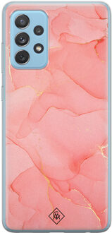Casimoda Samsung Galaxy A52 (5G) siliconen hoesje - Marmer roze