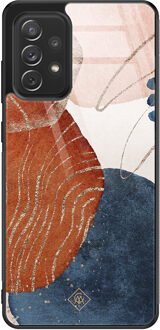 Casimoda Samsung Galaxy A52 glazen hardcase - Abstract terracotta Multi