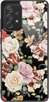 Casimoda Samsung Galaxy A52 glazen hardcase - Flowerpower Multi