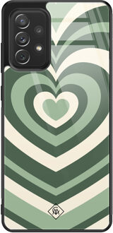 Casimoda Samsung Galaxy A52 glazen hardcase - Hart swirl groen