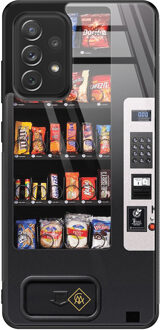 Casimoda Samsung Galaxy A52 glazen hardcase - Snoepautomaat Grijs/zilverkleurig