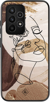 Casimoda Samsung Galaxy A52 hoesje - Abstract gezicht bruin Bruin/beige