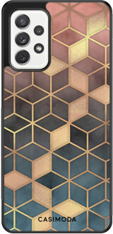 Casimoda Samsung Galaxy a52 hoesje - Cubes art Bruin/beige
