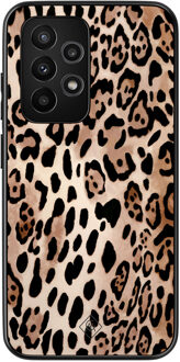 Casimoda Samsung Galaxy A52 hoesje - Golden wildcat Zwart