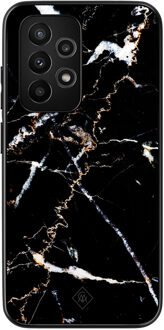 Casimoda Samsung Galaxy A52 hoesje - Marmer zwart Zwart, Goudkleurig