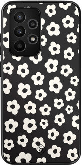 Casimoda Samsung Galaxy A52 hoesje - Retro bloempjes Zwart